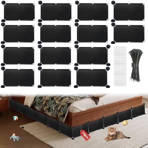 Under Couch Blockers for Pets, 6.7" Height-166 Length in Total Couch Blockers, Keep Dogs Off Couch Sofa, Durable Detachable Under Couch Toy Blocker with Strong Tape, Black - Image 1