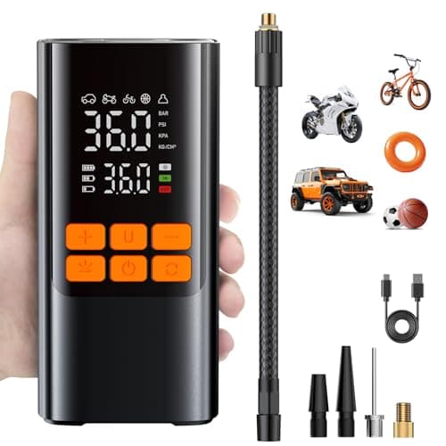 Cordless Portable Air Pump, 150PSI Fast Tire Inflator with Pressure Gauge, Compact Air Compressor for Car, Bike, Motorcycle, and Balls(Minimalist) - Image 1