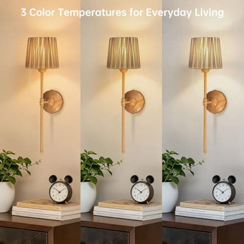 PACOLIT P Battery Operated Wall Sconce Set of Two, 3 Colors Wireless Rechargeable Batery Powered Wall Lights for Bedroom Living Room Hallway - Thumbnail 3