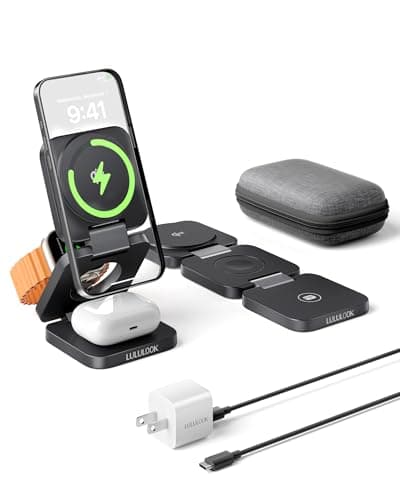 Qi2 Certified 3 in 1 Travel Charger MagSafe Compatible, Upgraded Foldable Wireless Charger Stand, Mag-Safe 3 in 1 Charging Station,15W Fast Charging for iPhone 17/16/15/14/13/12, Apple Watch, AirPods - Image 1