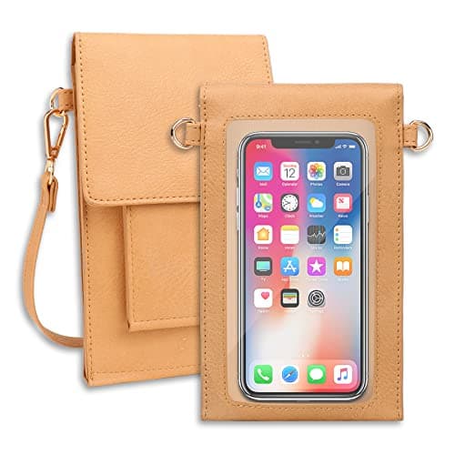 AnsTOP Small Leather Crossbody Bag for Women,Phone Purse with Detachable & Adjustable Strap,Compact and Stylish Yellow - Thumbnail 2