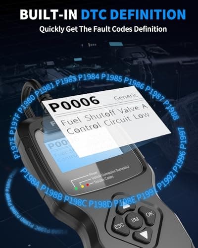 Car OBD2 Scanner, OBD2 Scanner Diagnostic Code Reader Tool with I/M Readiness, Data Stream, Battery Tester, Check Engine Light with Reset, OBDII/EOBD Car Diagnostic Scanner for All Vehicles After 1996 - Thumbnail 6