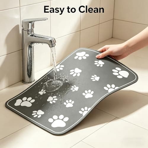 Pet Feeding Mat Absorbent Dog Placemat for Food and Water 24"x 16" - Thumbnail 3