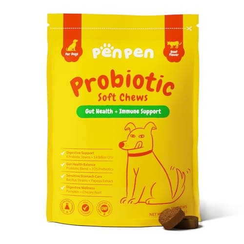 PENPEN Probiotics for Dogs, Dogs Probiotics for Digestive Health, Multi-Probiotic and Enzyme Blend Promote Gut Health & Immune Support, Eases Sensitive Stomachs (Beef Chews, 50ct) - Image 1