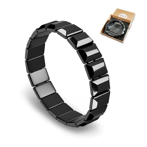Trinckle Hematite Bracelet for Men Women, Easter Gifts Natural Magnetic Hematite Beads 7.2 Inch Pulseras Para Hombres Reclaim Your Energy and Confidence, Reduce Stress, Inspirational Jewelry for Men's Birthday - Image 1