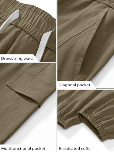 Crastimo Men Baggy Fishing Pants Big and Tall Tapered Leg Heavyweight Soft Comfy Jogging 4 Pockets Cozy Sweatpants 2026 Spring Valentine Day Khaki L - Thumbnail 5