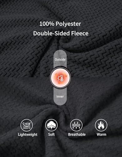 M MAELREG Mens Winter Zip-Up Hoodie Jacket Lightweight Stretch Double-Sided Fleece with 5 Pockets for Outdoor - Thumbnail 4