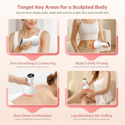 HarrFlow Lymphatic Drainage Massager & Anti Cellulite Massage Tool,New Lymphatic Massager,Helps Reduce Stretch Marks & Cellulite，for Belly, Arms & Legs,Body Sculpting Machine with Heat & Vibration - Thumbnail 6