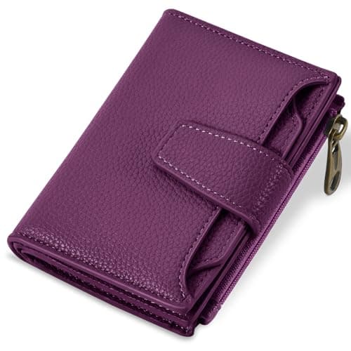 Airkit Small Wallet Women RFID Blocking Soft Leather Bifold Compact Card Holder Wallet for Women with Zipper Coin Pocket 4 ID Window - Image 1