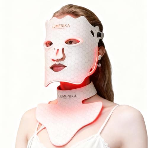 LUMENIXA Red Light Therapy for Face and Neck, 7 Colors LED Facial Light Therapy Mask - Birthday, Christmas, Mothers Day, Valentines Day, Self Care Gifts for Her Women Mom Best Friend Wife Teacher - Image 1