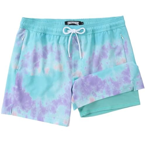 CoozySphere Men Swim Trunk with Compression Liner 5 Inch 2 in 1 Swimwear Bathing Suit Quick Dry Board Short S