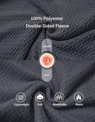 M MAELREG Mens Winter Zip-Up Hoodie Jacket Lightweight Stretch Double-Sided Fleece with 5 Pockets for Outdoor - Thumbnail 4