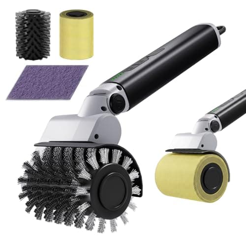 Electric Grill Brush for Outdoor Grill: 3-Speed Power Control BBQ Grill Brush, Cordless BBQ Grill Cleaning Brush with 90° Adjustable, 90 Mins Runtime,for Burnt-On Grease & Grill Grates - Image 1