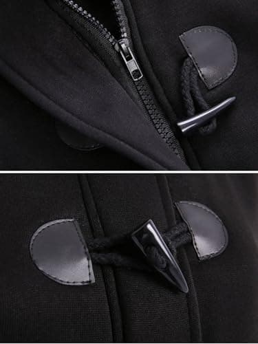 STOLKISS Women's Fashion Sherpa Fleece Thickened Coat Horn Button Hooded Jackets Long Soft Winter Warm Slim Windbreaker - Thumbnail 6