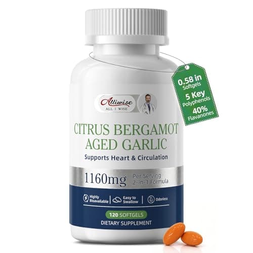 Aged Black Garlic Extract & Citrus Bergamot, 1160mg Cholesterol Support