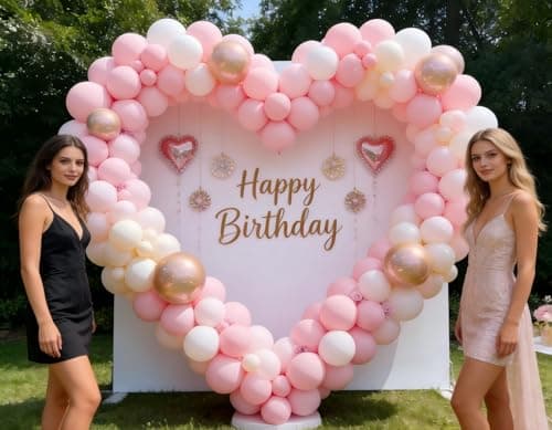 Valentines Day Decorations Pink Balloon Garland Arch Kit 162Pcs Rose Gold Pink Balloon Arch Kit for Girls Birthday Wedding Princess Theme Bridal Shower Galentines Day Decor - Thumbnail 5