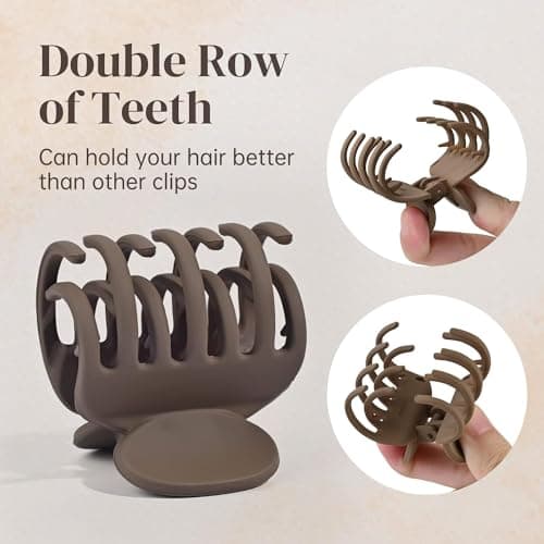 HFLYJPYW 8 Pack Small Claw Clips for Women Girls Double Row Teeth Medium Hair Clips Matte Claw Clips for Thin Hair No Slip Hair Clips for Short Hair Accessories (Dark Series) - Thumbnail 3