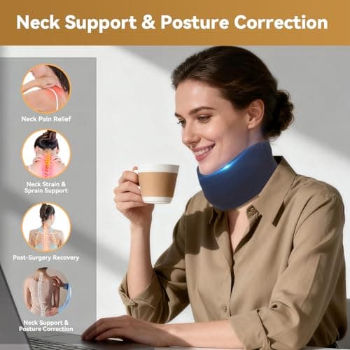 Goldeer Neck Brace for Sleeping, Soft Foam Cervical Collar Neck Support Brace, Keep Vertebrae Stable for Relief of Cervical Spine Pressure for Women & Men(Medium) - Thumbnail 2