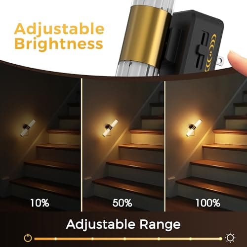 L LOHAS LED Rotating Night Light, Night Lights Plug into Wall, Auto Nightlight Dimmable 100LM, Light Sensor, 3000K Soft Light, LED Acrylic Nightlight Plug in for Bedroom Bathroom Hallway Kitchen,2Pack - Thumbnail 2