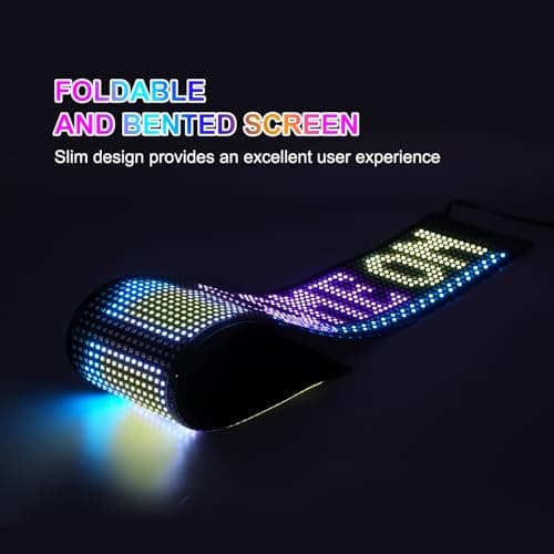wooaismart Programmable LED Scrolling Sign - Full Color Display Board with Bluetooth APP Control - Custom Text & GIF Patterns - Perfect for Business Advertising & Car Displays (Full Color, 7" x 3") - Thumbnail 2