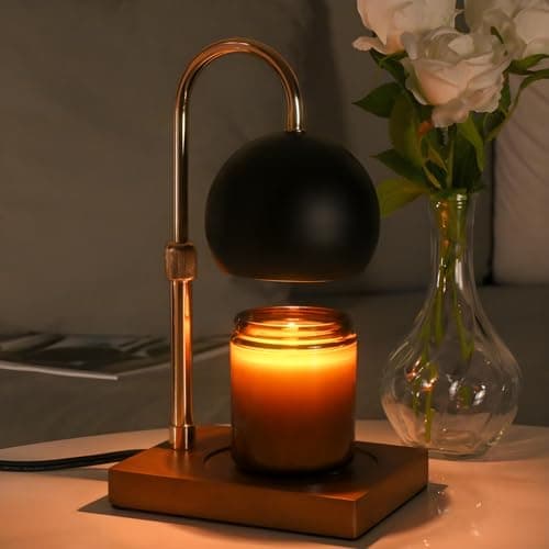 Candle Warmer Lamp Timer - Birthday Gifts for Women Mom Grandma, Mothers Day Gifts, House Warming Gifts New Home Decor Modern Farmhouse Decor with 2 Bulbs Wax Melt Compatible All Jar Candles Blackgold - Image 1