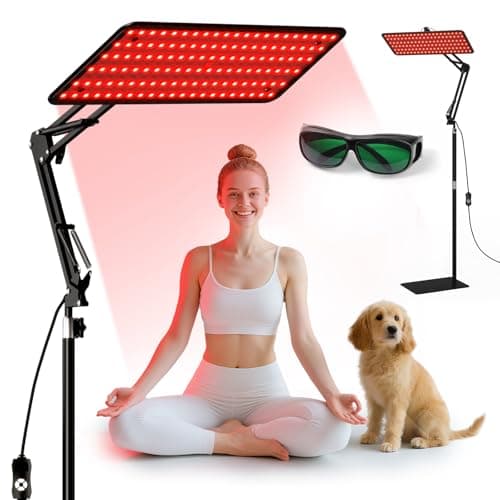 BEICHEN Red Light Therapy for Body and Face, 120 LED 660nm 850nm 940nm Infrared Redlight-Therapy Lamp Device with Glasses，Large Panel and Stable Stand at Home, Idea Gift for Women Mom - Image 1