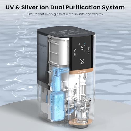 Leysern Countertop Reverse Osmosis Water Filter System, 5-Stage RO Filtration with UV, 4:1 Pure to Drain, Innovative 360° Swivel Base, Portable No Installation Water Purifier with 4 Capacity - Thumbnail 4