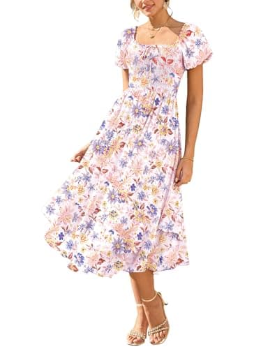 GRACE KARIN Womens Summer Floral Maxi Dress 2026 Flowy Wedding Guest Dress A Line Boho Dresses Fashion Clothing with Pockets Multicolor Floral 2XL - Image 1