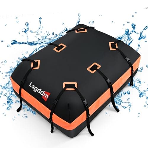 CYDDUP Roof Bag, Waterproof Soft Car Top Carrier Without Rack, 21 Cubic Feet Cargo Carrier for Top of All Vehicles with/Without Rack, Includes Anti-Slip Mat, 6 Door Hooks, Luggage Lock, Storage Bag