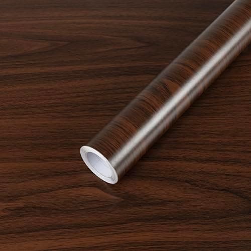 Abyssaly Dark Brown Walnut Wood Grain Contact Paper - Waterproof Wooden Wallpaper Peel and Stick for Furniture - Wood Vinyl Wrap Roll for Cabinets Countertops and Table 15.7" X 393.7"