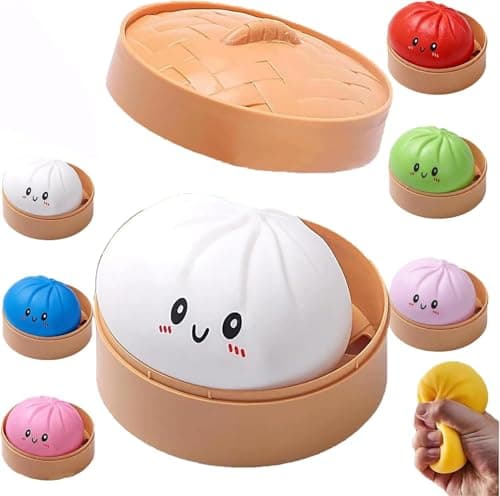 Giant Mystery Dumpling Squishy, 4 Inch Jumbo Dumpling Stress Ball, Squishy Bun, Anxiety Relief Fidget, Soft Squeeze Decompression Dough for Adults Classroom Prizes & Party Favors