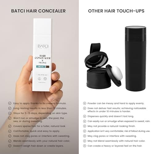 Batcı Hair Concealer & Filling Cream for Bald Spots & Thinning Hair – Waterproof, Sweat-Proof Scalp Coverage – Natural Root Touch-Up Cream for Men & Women – 1.69 Fl Oz 50 ml - Thumbnail 6