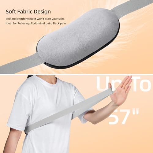 Portable Cordless Heating Pad:COSYGLOW 6 Heat Levels 6 Massage Modes, 3S Fast Heating, Electric Heating Pad,Gifts for Women(Black) - Thumbnail 5