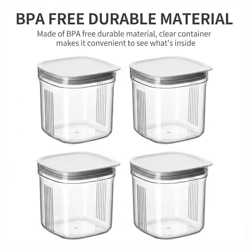 LavStow Airtight Food Storage Containers with Lids, 4 Pcs Set BPA Free Clear Kitchen Pantry Organization Canisters for Herbs, Coffee, Tea - Keeps Food Fresh & Dry (Transparent - 3pcs) - Thumbnail 6