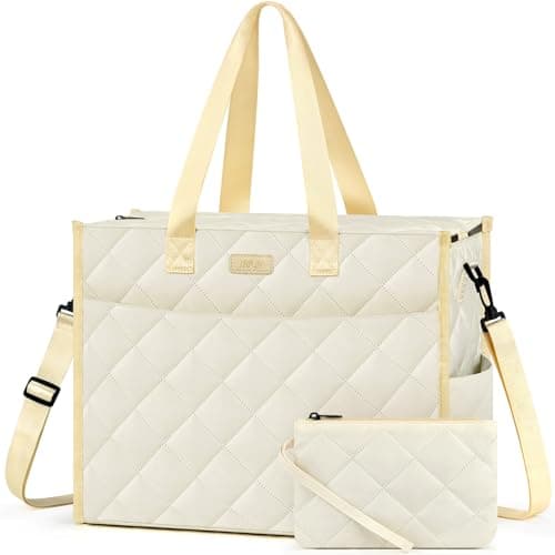 IBFUN Travel Tote Bag for Women, Utility Work Tote Bag 2pcs with Zipper for Travel Daily School Teacher Nurse, Large Lightweight Laptop Shoulder Bag Handbag - Image 1