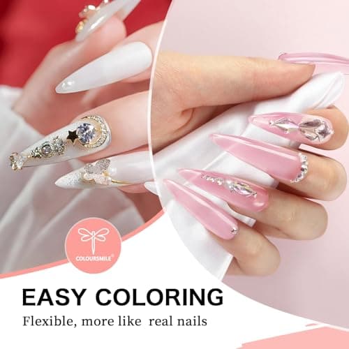 COLOURSMILE Medium Stiletto Full Cover Nail Tips - 216pcs Pre-Shaped Gelly Press on Nails, 12 Sizes for Acrylic French Extension, DIY & Salon - Thumbnail 3
