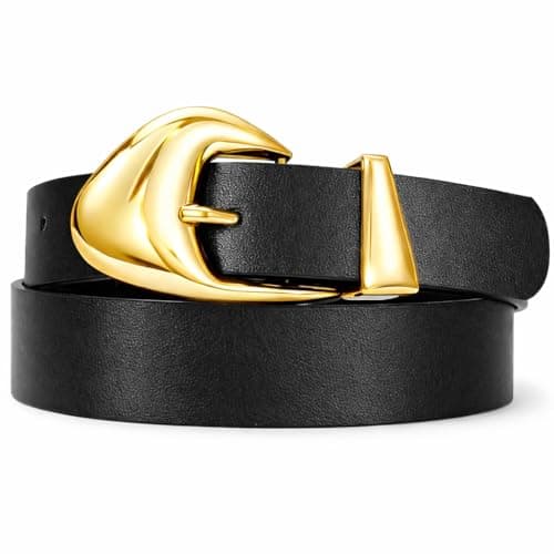 Balteus Black and Gold Belt for Women – Stylish Chunky Gold Belt, Adjustable for Jeans, Dresses & Casual Fashion - Image 1