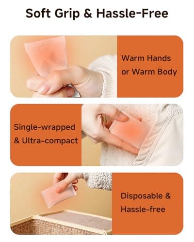 YOSHENNMO Hand Warmers Disposable - Up to 10 Hours of Heat, Super Long Lasting Air Activated Warmers, Quick & Easy Activation, Portable Odor, Free Warmth for Hands - Thumbnail 6