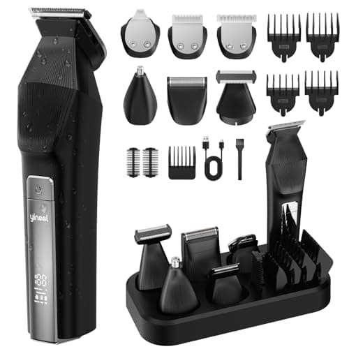 Yineel HC600 Beard Trimmer for Men, All-in-One Cordless Grooming Kit, Waterproof Electric Razor & Hair Clipper for Face Mustache Body Nose Hair Trimming, Precision Blades, Gifts for Men Barber - Image 1