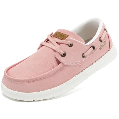 STQ Boat Shoes Women Slip On Sneakers Orthopedic Business Casual Shoes Arch Suppprt Loafers Lightweight Rose Pink Size 6.5 - Image 1