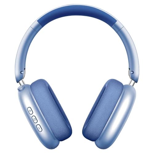 Wentronic Y01 Wireless Noise Canceling Headphones Bluetooth 5.3 Over Ear Headphones with Microphone, Hi-Res Audio, 48H Playtime, Foldable Comfortable Earpads,Compatible with iOS,Android,PC, Blue