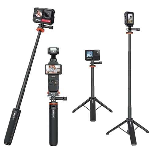 VRIG TP-08 20.1" Mini Extendable GoPro Tripod Portable Selfie Stick Tripod Camera Tripod for GoPro Max Hero 11 10 9 8 7 6 5 4 3 3+ 2 1 Session - Image 1
