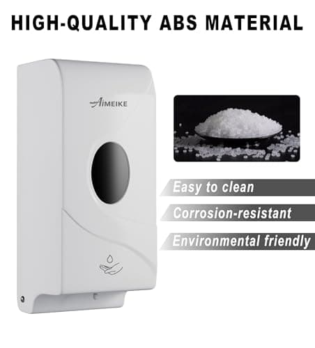 AIMEIKE Automatic Wall-Mounted Soap Dispenser 800ml (27 fl oz), ABS White Touchless Soap Dispenser with Viewing Window & Lock for Home Bathroom & Commercial Restrooms - Thumbnail 3