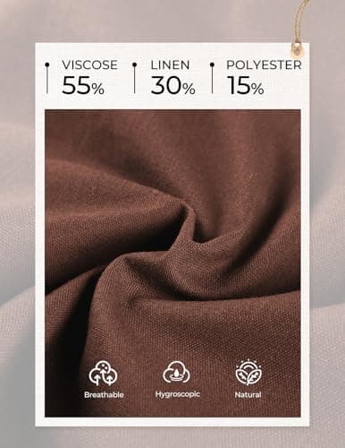 GRACE KARIN Womens Shorts Casual 2026 Summer Linen Elastic High Waist Button Shorts Beach Vacation Clothes Brown L - Thumbnail 4