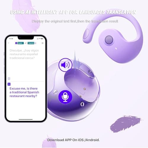 Xmenha Translation Earbuds Real Time, 144 Languages Translation Device Ai Translator Earbuds Translating Headphones Real Time Ai Headphones Language Translation - Thumbnail 4