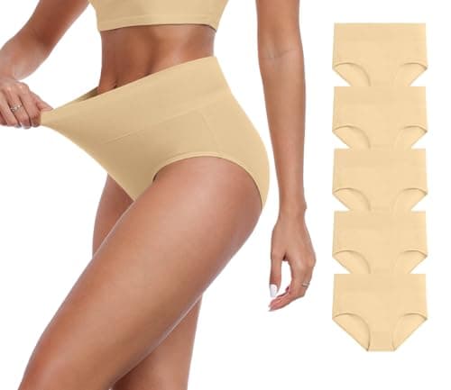 IWOLLENCE Womens Cotton Postpartum Underwear High Waisted Full Coverage Panties Plus Size & Regular - Image 1