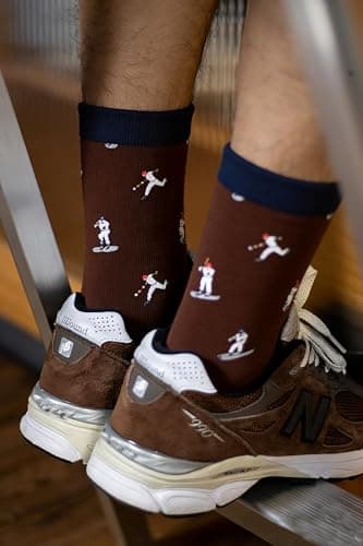 Frepstudio Funny Baseball Socks for Men 2 Pairs Set- Baseball Mad Novelty Socks Gift for Teen Boys Husband Dad, Christmas Birthday Valentines Father’s Day Gifts-,Size 9-12 - Thumbnail 6