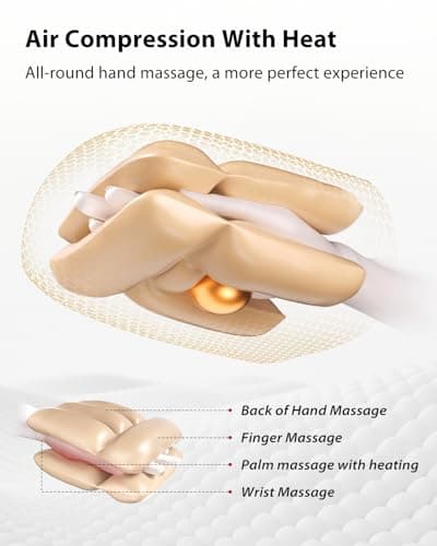 CINCOM Upgraded Hand Massager with Heat and Compression for Arthritis and Carpal Tunnel - Cordless & Rechargeable (Black & Gold) - Thumbnail 3