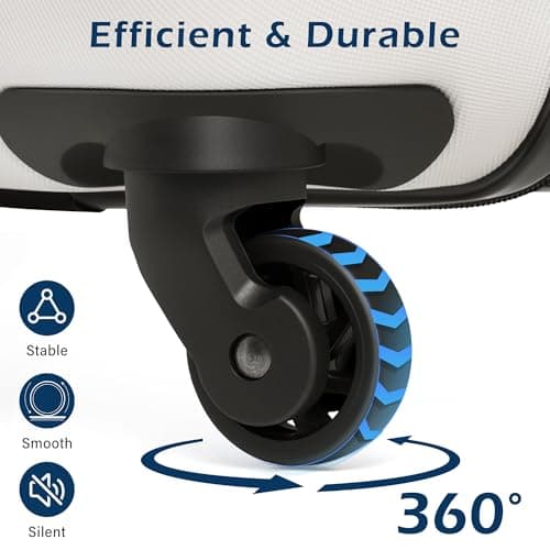 Coolife Expandable Large Checked Luggage Hardside PC+ABS Suitcase with TSA Lock, Lightweight Rolling Carry On with Spinner Wheels(White, 28in) - Thumbnail 5