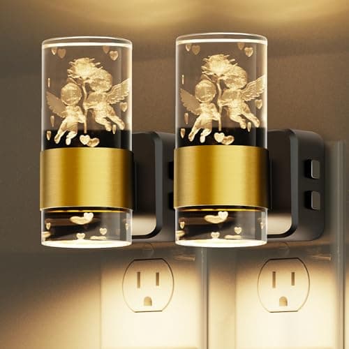 L LOHAS LED Night Lights Plug into Wall,[2-Pack] Dusk to Dawn Nightlight,9 Colors Changing,Adjustable Brightness,Acrylic Decorative Night Lights for Bathroom,Wedding,Birthday Gift - Image 1